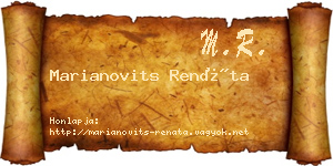 Marianovits Renáta névjegykártya